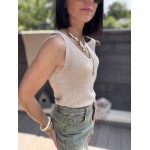 Débardeur lurex doré  – taille unique femme