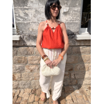 Pantalon fluide blanc effet lin – coupe droite S à L