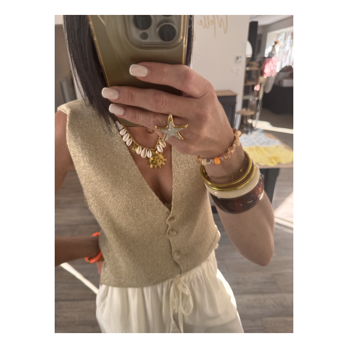 Boléro doré femme – taille unique & maille lurex