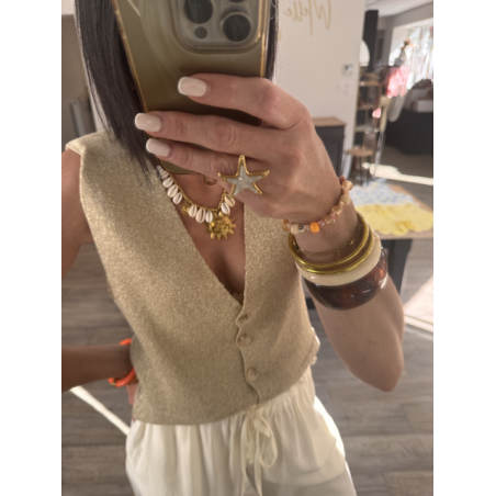 Boléro doré femme – taille unique & maille lurex