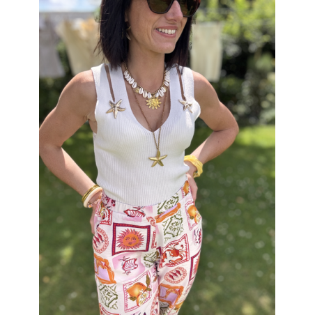 Top à bretelles larges col V – jaune, noir ou blanc