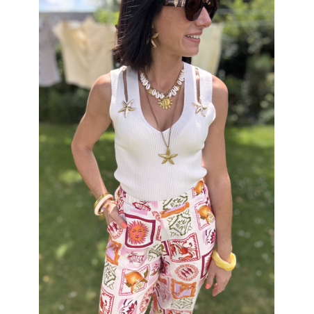 Top à bretelles larges col V – jaune, noir ou blanc