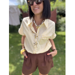Chemise rayée avec broches étoiles de mer – S/M ou M/L