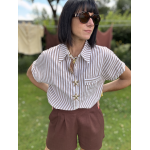 Chemise rayée avec broches étoiles de mer – S/M ou M/L