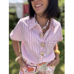 Chemise rayée avec broches étoiles de mer – S/M ou M/L