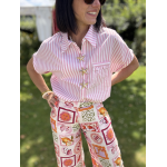 Chemise rayée avec broches étoiles de mer – S/M ou M/L