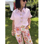 Chemise rayée avec broches étoiles de mer – S/M ou M/L