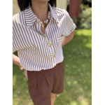 Short effet lin marron choco – taille haute SM ou ML