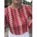 Top court tissé rouge rose – Manches amples – Taille S - M ou L | Melle Jeanne