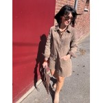 Robe chemise femme en jean souple – Bordeaux ou Marron glacé