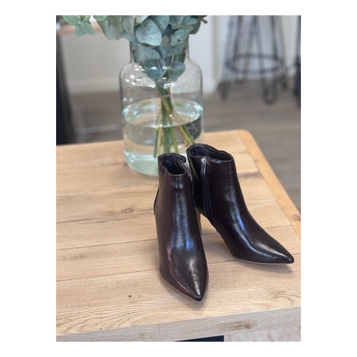 Bottines à Talon 8 cm – Marron Vernis, Bout Pointu, Élégantes du 36 au 41