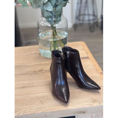 Bottines à Talon 8 cm – Marron Vernis, Bout Pointu, Élégantes du 36 au 41