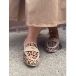 Mocassins Femme Beige et Léopard – Chaussures Élégantes du 36 au 41