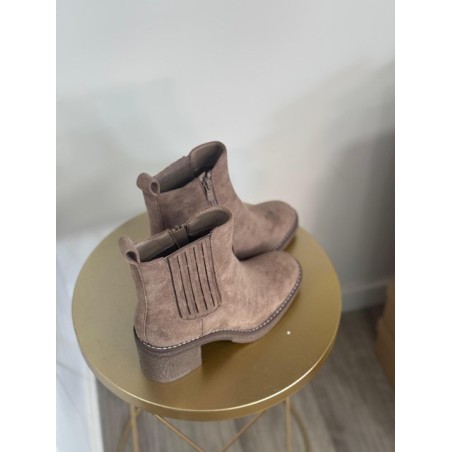 Bottines Femme Beige – Talon Moyen 7 cm, Élégantes et Confortables