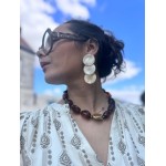 Blouse bohème écru à motifs marron – Boutique Arras