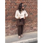 Blouse Écrue Femme – Broderie Anglaise sur les Manches (XS au XL)