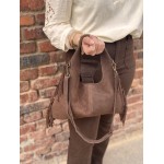 Sac Cuir Femme à Franges – Porté Main, Marron ou Beige