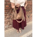 Sac Cuir Femme à Franges – Porté Main, Marron ou Beige