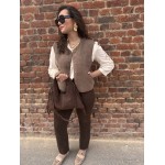 Sac Cuir Femme à Franges – Porté Main, Marron ou Beige