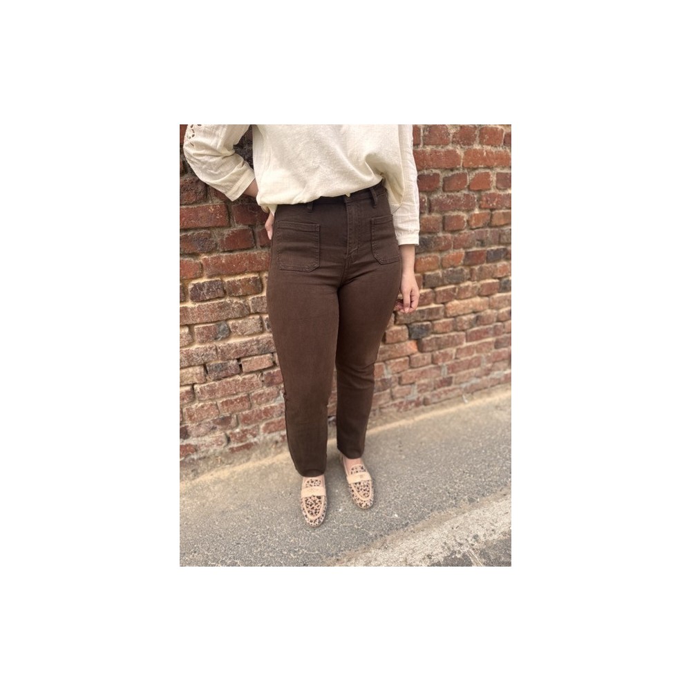 Jean Flared Marron Femme – Taille Haute, du 34 au 42 Jean Flared Marron Femme – Taille Haute, du 34 au 42