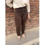 Jean Flared Marron Femme – Taille Haute, du 34 au 42