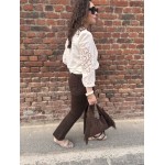 Jean Flared Marron Femme – Taille Haute, du 34 au 42