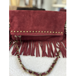 Sac en daim à franges femme – Taupe, marron ou bordeaux
