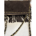 Sac en daim à franges femme – Taupe, marron ou bordeaux