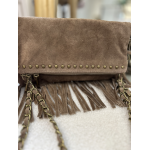 Sac en daim à franges femme – Taupe, marron ou bordeaux