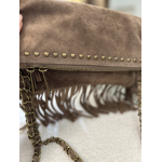 Sac en daim à franges femme – Taupe, marron ou bordeaux