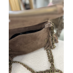 Sac en daim à franges femme – Taupe, marron ou bordeaux
