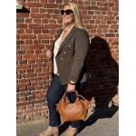 Veste Officier Kaki Femme – Élégance Structurée (42 au 48)