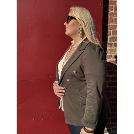 Veste Officier Kaki Femme – Élégance Structurée (42 au 48)