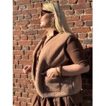 Gilet Sans Manches Moumoute Femme – Beige Rosé (L à XXXXL)