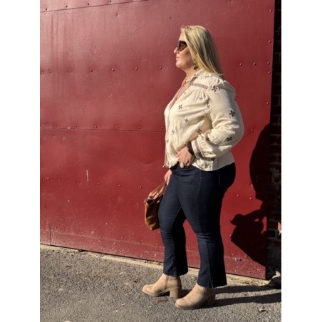 Jean Flared Femme Taille Haute – Brut ou Taupe (38 au 48)