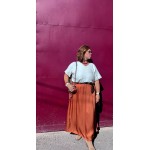 Jupe Satin Femme Grande Taille – Marron, Noir ou Rouille (42 au 48)