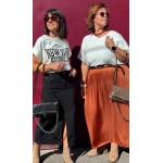 Jupe Satin Femme Grande Taille – Marron, Noir ou Rouille (42 au 48)