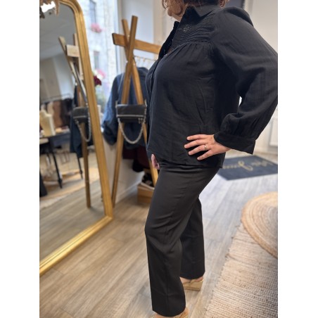 Blouse Noire Femme – Détail Tendance (L à XXXXL)