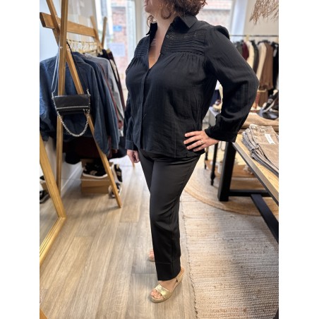 Blouse Noire Femme – Détail Tendance (L à XXXXL)
