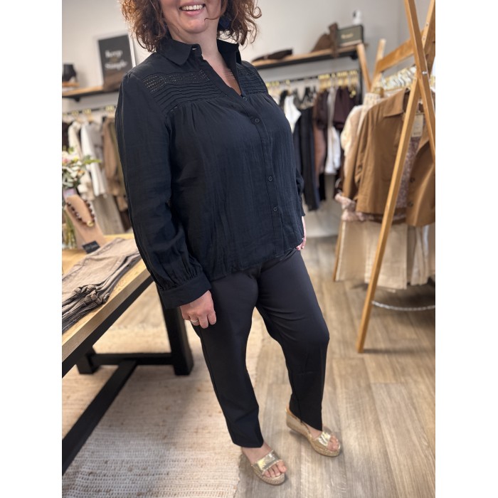 Blouse Noire Femme – Détail Tendance (L à XXXXL)