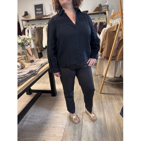 Blouse Noire Femme – Détail Tendance (L à XXXXL)