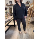 Blouse Noire Femme – Détail Tendance (L à XXXXL)