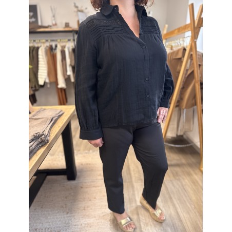 Blouse Noire Femme – Détail Tendance (L à XXXXL)