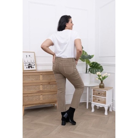 Jean Flared Femme Taille Haute – Brut ou Taupe (38 au 48)