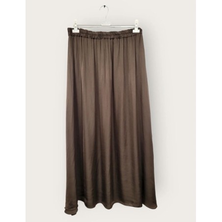 Jupe Satin Femme Grande Taille – Marron, Noir ou Rouille (42 au 48)