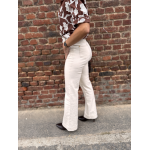 Jean écru taille haute coupe wide leg – XS, S, M, L – Confort avec élasthanne
