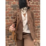Veste de Tailleur Femme – Marron Chic et Élégante (XS à XL)