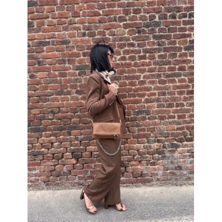 Veste de Tailleur Femme – Marron Chic et Élégante (XS à XL)