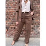 Pantalon de Tailleur Femme – Marron Élégant (XS à XL)