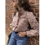 Chemise Fleurie Femme Col Victorien – Tailles S à L